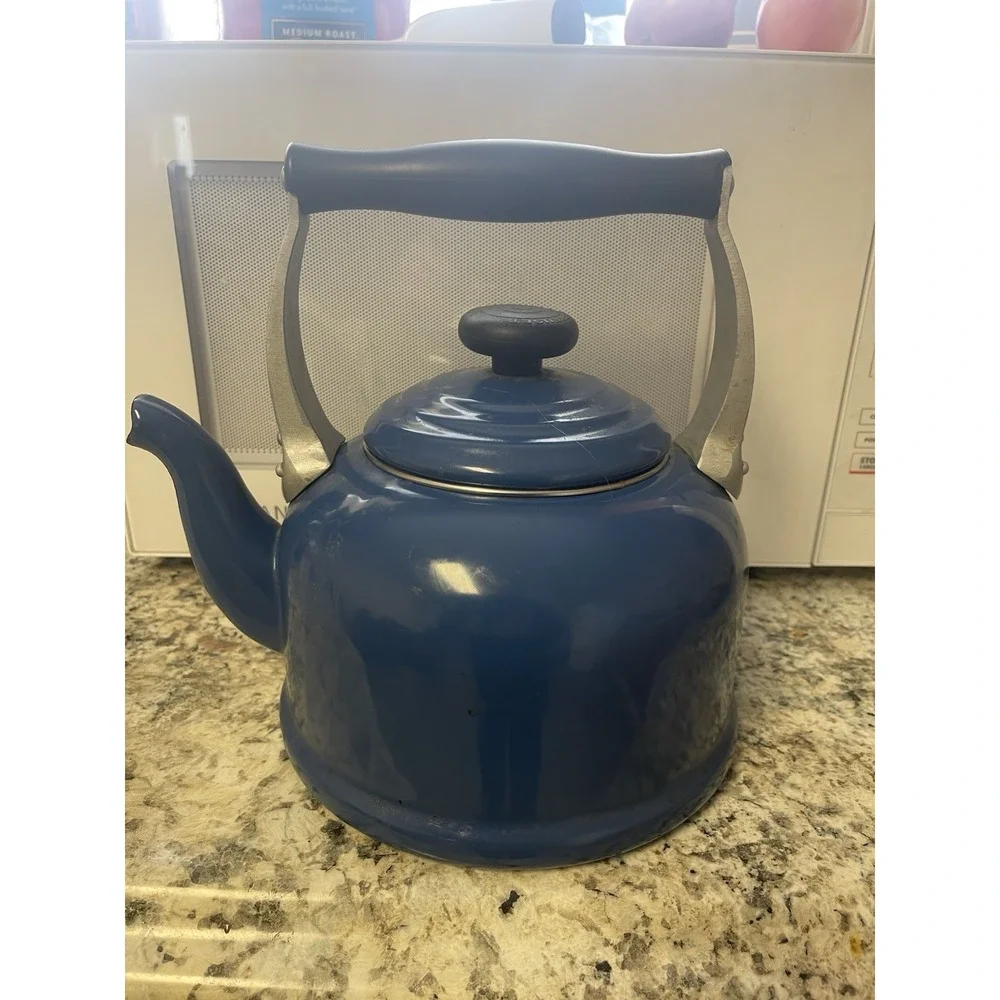 Le Creuset Enamel-on-Steel Brittany Tea Kettle - USED - Blue - No whistle
